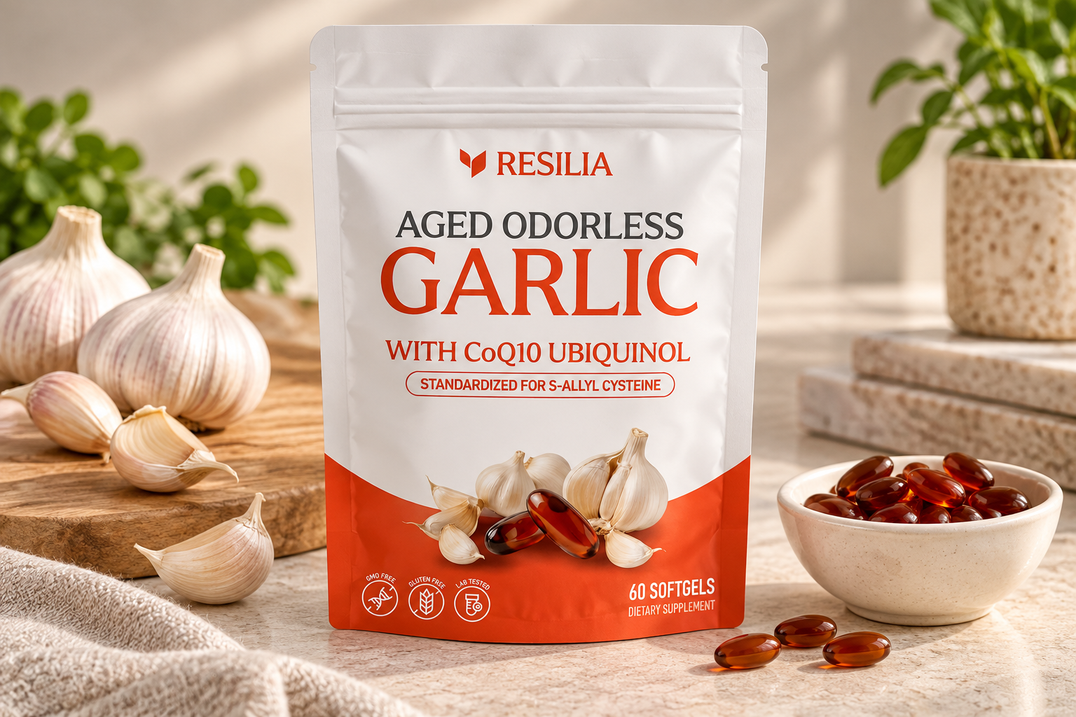 Resilia Odorless Aged Garlic Review: What Does This 3-in-1 Formula Offer?
